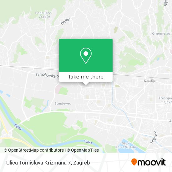 Ulica Tomislava Krizmana 7 map