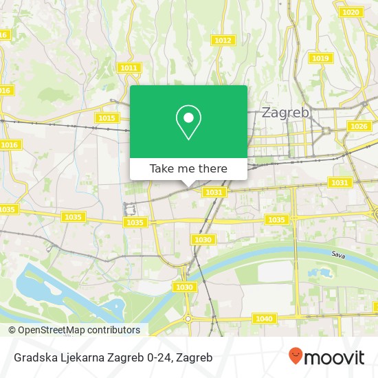 Gradska Ljekarna Zagreb 0-24 map