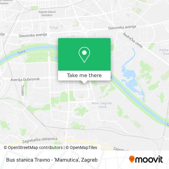 Bus stanica Travno - 'Mamutica' map