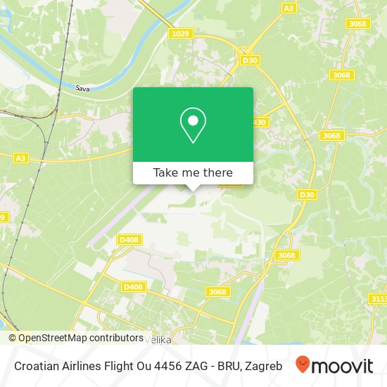 Croatian Airlines Flight Ou 4456 ZAG - BRU map