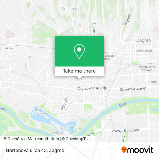 Gortanova ulica 43 map
