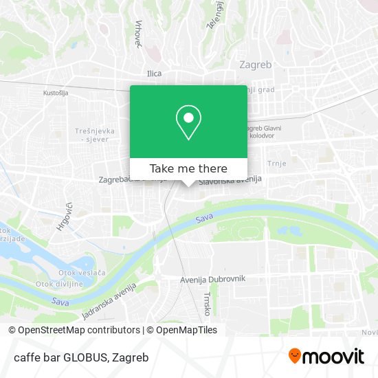 caffe bar GLOBUS map