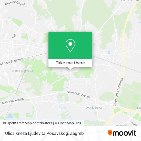 Ulica kneza Ljudevita Posavskog map