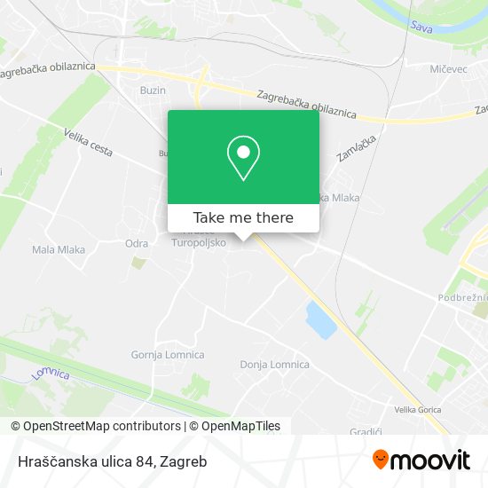 Hraščanska ulica 84 map