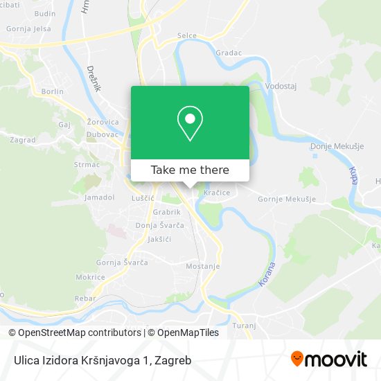 Ulica Izidora Kršnjavoga 1 map
