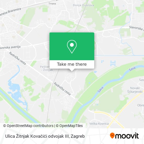 Ulica Žitnjak Kovačići odvojak III map
