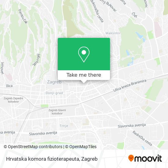 Hrvatska komora fizioterapeuta map