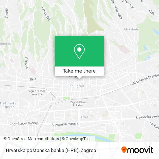 Hrvatska poštanska banka (HPB) map