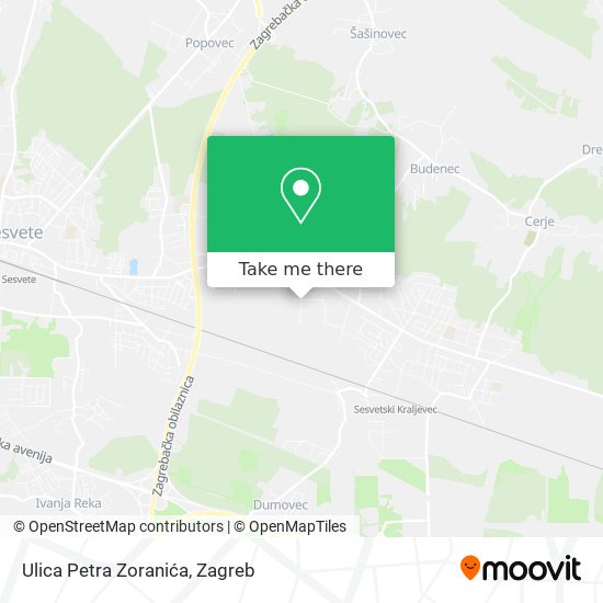 Ulica Petra Zoranića map