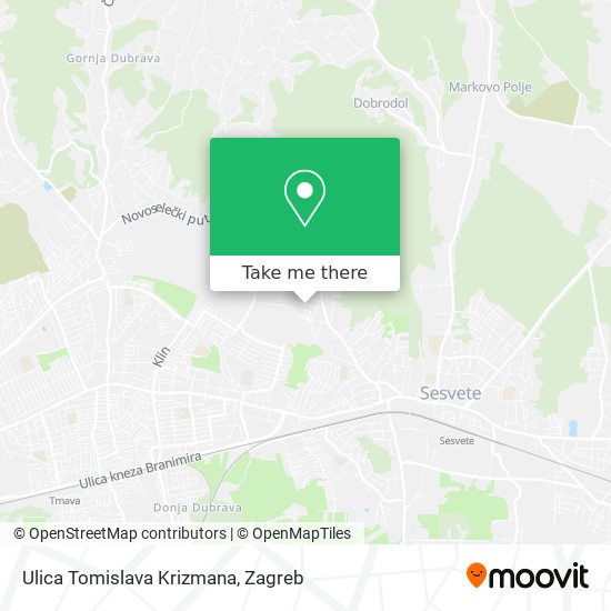 Ulica Tomislava Krizmana map