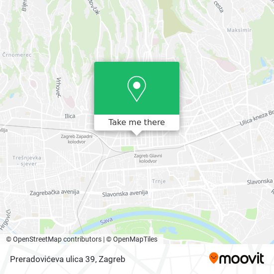 Preradovićeva ulica 39 map