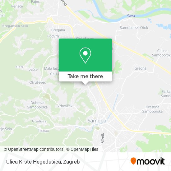 Ulica Krste Hegedušića map