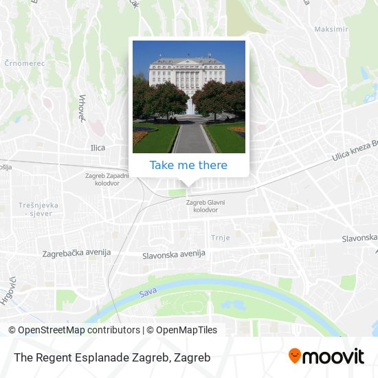 The Regent Esplanade Zagreb map