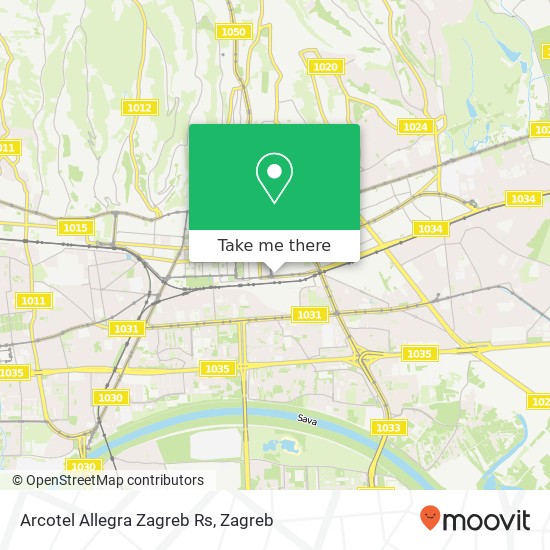 Arcotel Allegra Zagreb Rs map