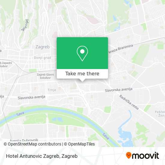 Hotel Antunovic Zagreb map