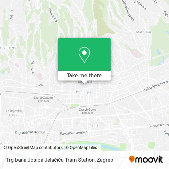 Trg bana Josipa Jelačića Tram Station map