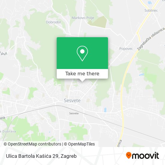 Ulica Bartola Kašića 29 map