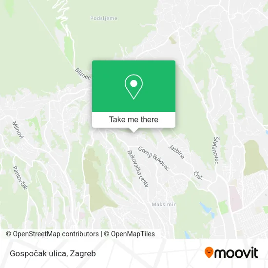 Gospočak ulica map