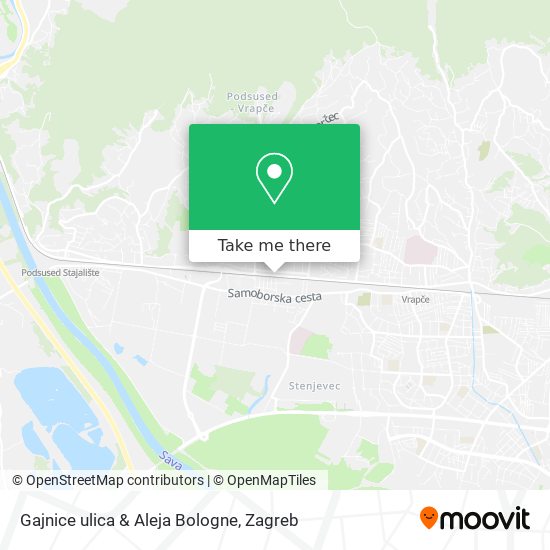 Gajnice ulica & Aleja Bologne map