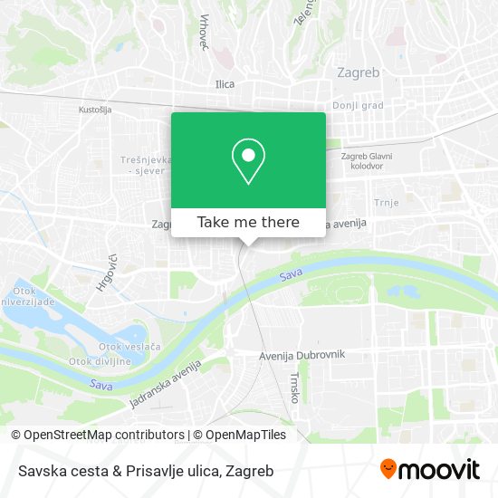 Savska cesta & Prisavlje ulica map
