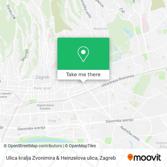 Ulica kralja Zvonimira & Heinzelova ulica map