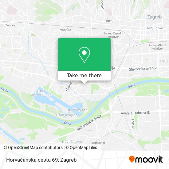 Horvaćanska cesta 69 map