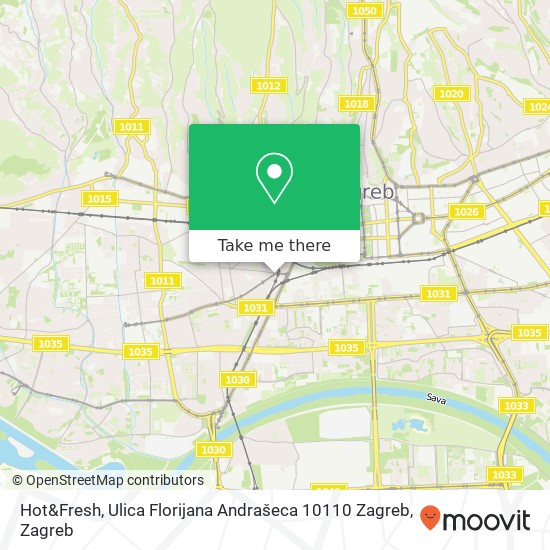 Hot&Fresh, Ulica Florijana Andrašeca 10110 Zagreb map