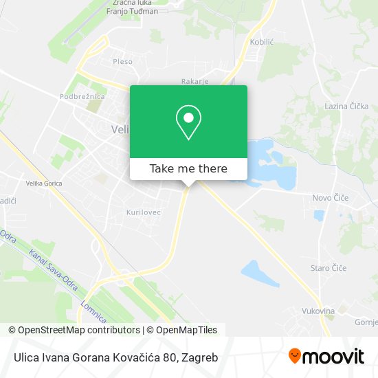 Ulica Ivana Gorana Kovačića 80 map