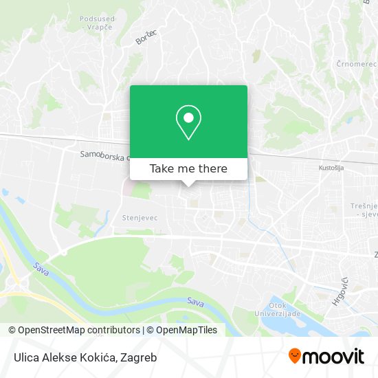 Ulica Alekse Kokića map