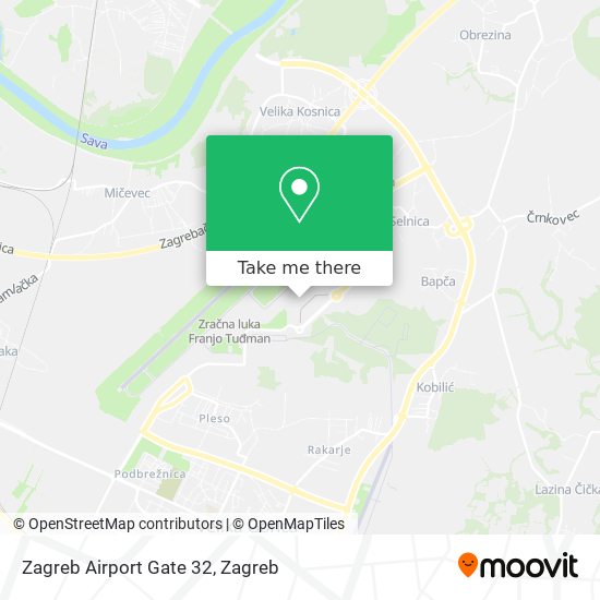 Zagreb Airport Gate 32 map