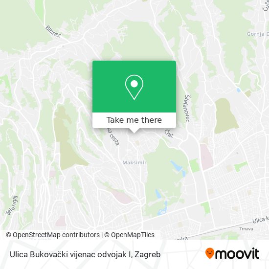 Ulica Bukovački vijenac odvojak I map