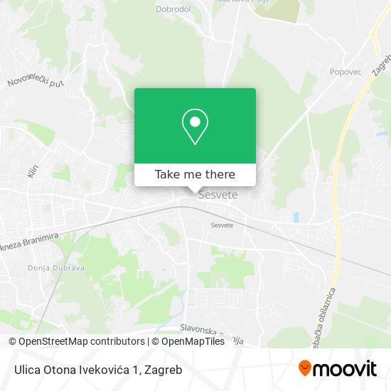 Ulica Otona Ivekovića 1 map