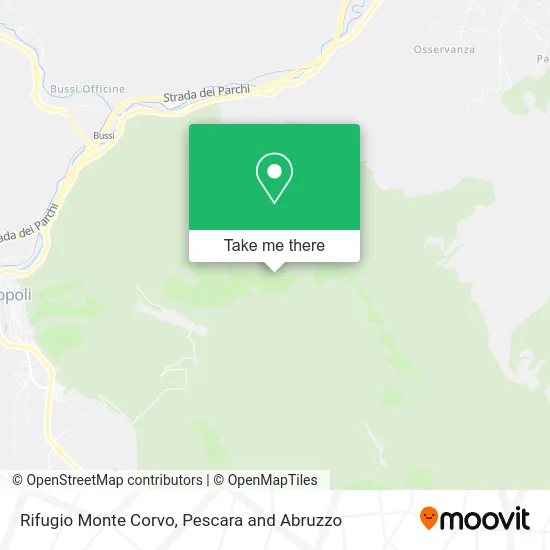 Monte Corvo Refuge map