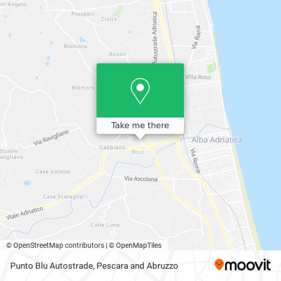 Punto Blu Autostrade map