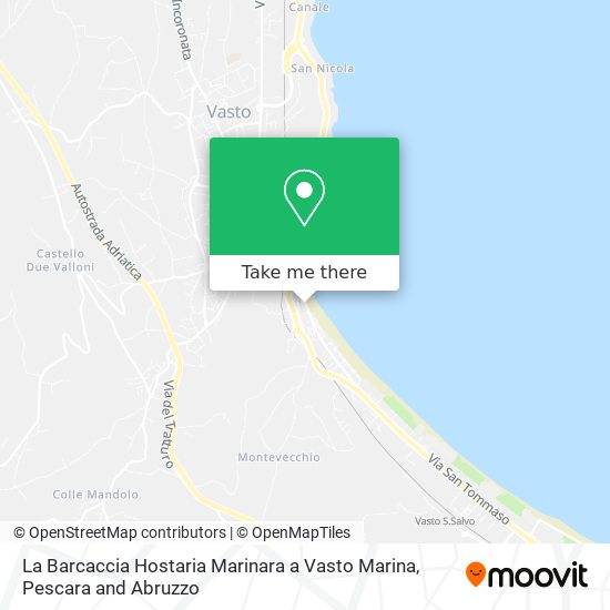 La Barcaccia Hostaria Marinara a Vasto Marina map