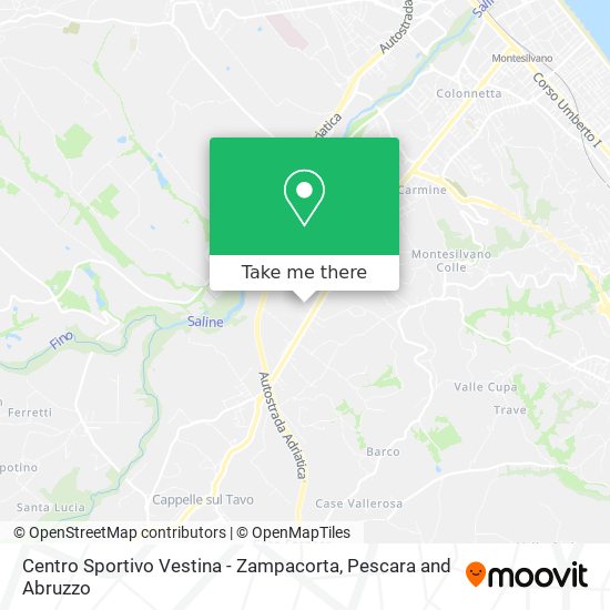 Centro Sportivo Vestina - Zampacorta map