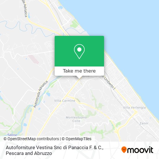 Autoforniture Vestina Snc di Panaccia F. & C. map
