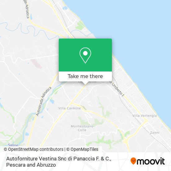 Autoforniture Vestina Snc di Panaccia F. & C. map
