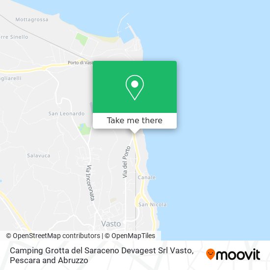 Camping Grotta del Saraceno Devagest Srl Vasto map