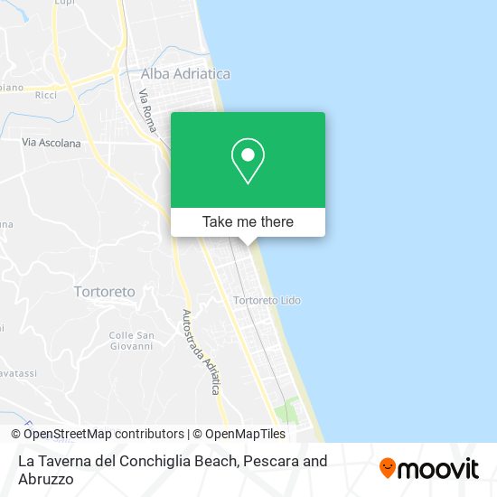 La Taverna del Conchiglia Beach map