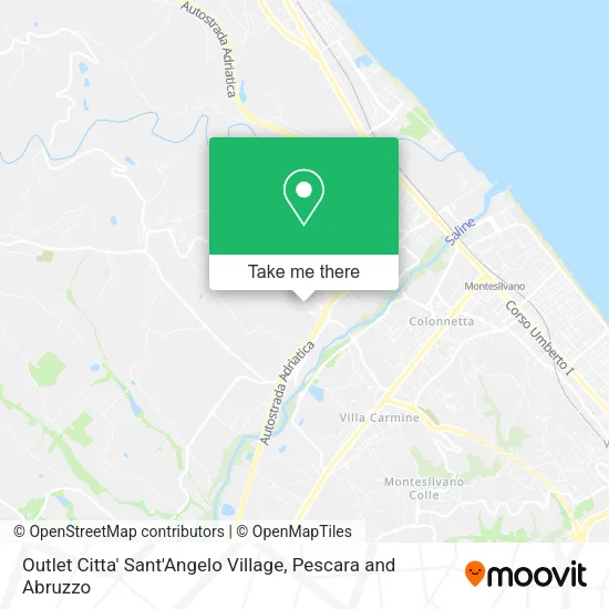 Outlet  Citta' Sant'Angelo Village map