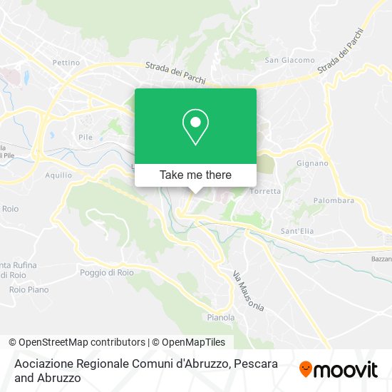 Aociazione Regionale Comuni d'Abruzzo map
