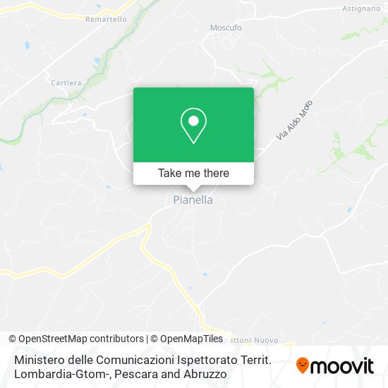 Ministero delle Comunicazioni Ispettorato Territ. Lombardia-Gtom- map