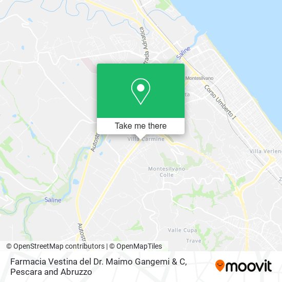 Farmacia Vestina del Dr. Maimo Gangemi & C map