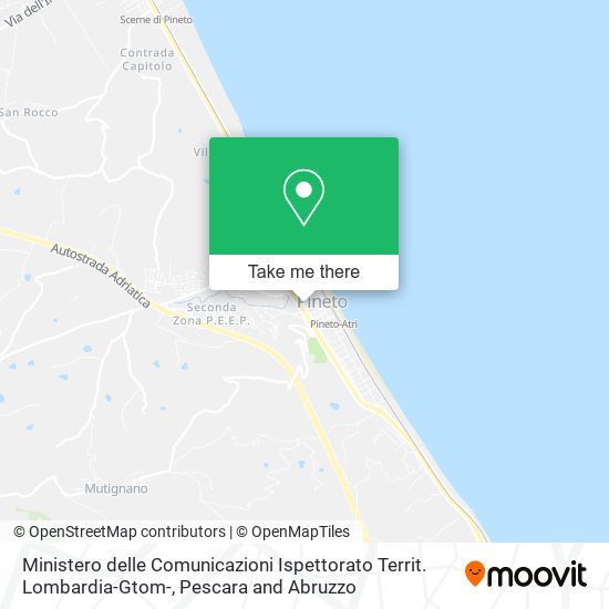 Ministero delle Comunicazioni Ispettorato Territ. Lombardia-Gtom- map