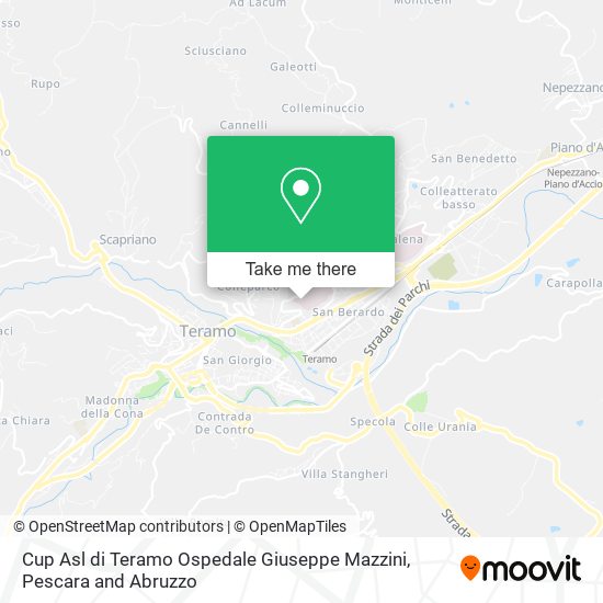 Cup Asl di Teramo Ospedale Giuseppe Mazzini map