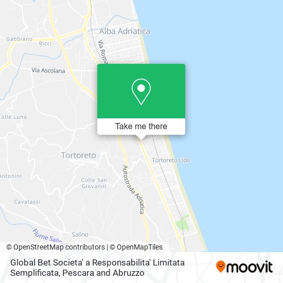 Global Bet Societa' a Responsabilita' Limitata Semplificata map