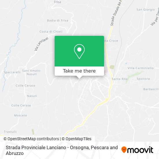 Strada Provinciale Lanciano - Orsogna map
