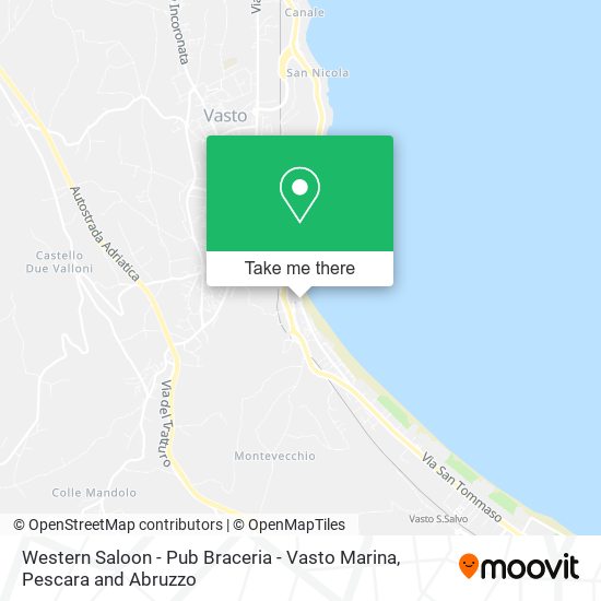 Western Saloon - Pub Braceria - Vasto Marina map