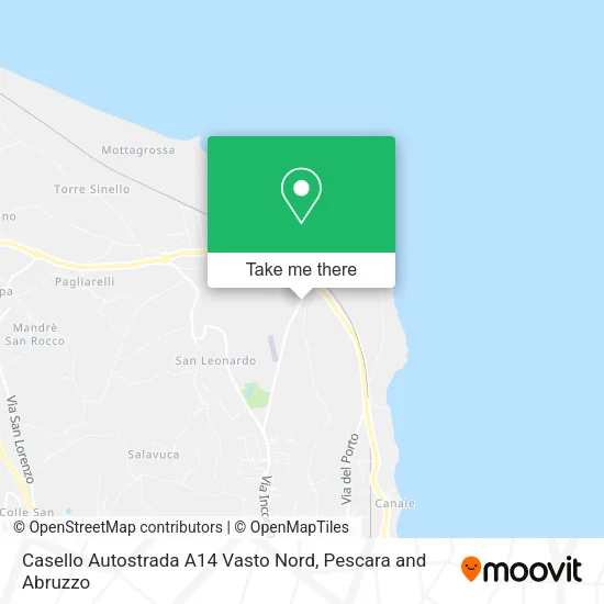 Casello Autostrada A14 Vasto Nord map